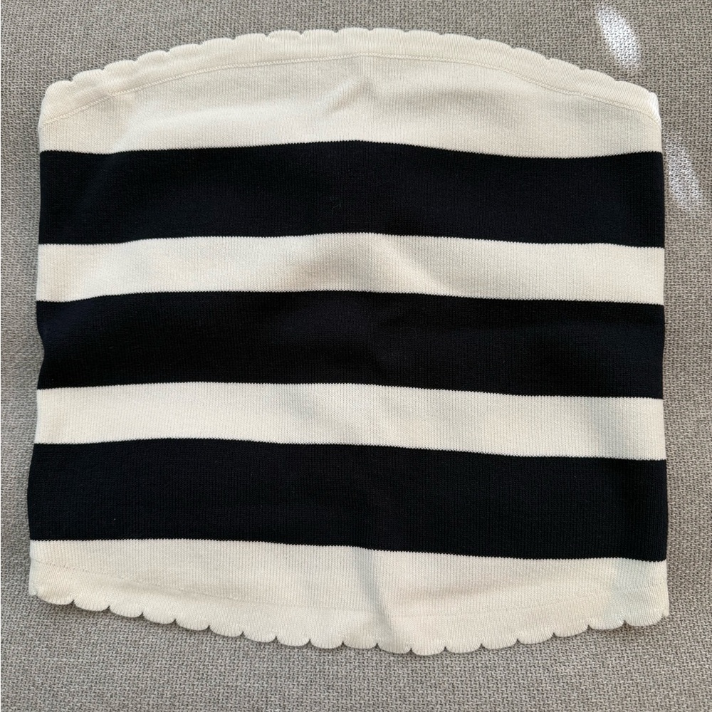 Blue and White Striped Women's Crop top